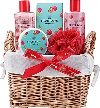 Fragrances, Perfumes, Cosmetics Aurora Fruit Love Raspberry - Set in Basket 'Raspberry', 5 products