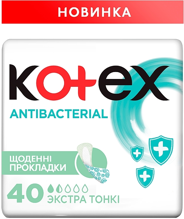 Daily Liners "Extra Thin", 40 pcs - Kotex Antibac Extra Thin — photo N2