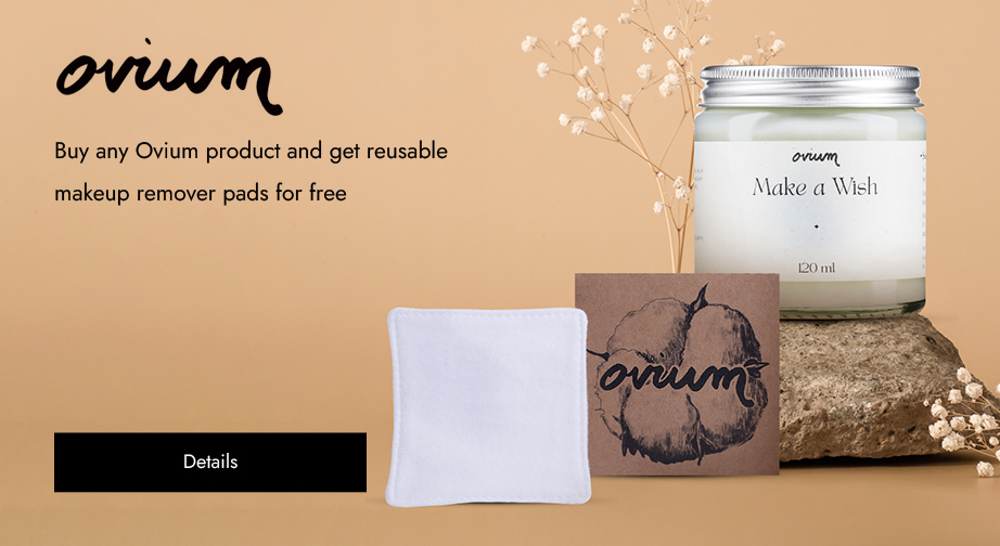 Buy any Ovium product and get reusable makeup remover pads for free