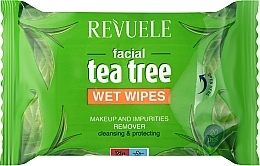 Fragrances, Perfumes, Cosmetics Makeup Remover Wipes with Tea Tree Extract - Revuele Tea Tree Wet Wipes