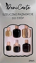 Fragrances, Perfumes, Cosmetics Almond Nail Tips, 24 pcs. - Deni Card Nails 7233