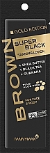 Solarium Tanning Lotion with Bronzants, Shea Butter, Tyrosine & Aloe Vera - Tannymaxx Super Black Tanning Lotion (sample) — photo N1