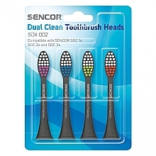 Electric Toothbrush Heads, black, 4 pcs - Sencor Protection SOX 002 — photo N1