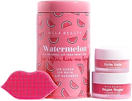 Set 'Watermelon' - NCLA Beauty Watermelon Lip Care (l/balm/10ml + l/scrub/15ml + scrubber) — photo N1
