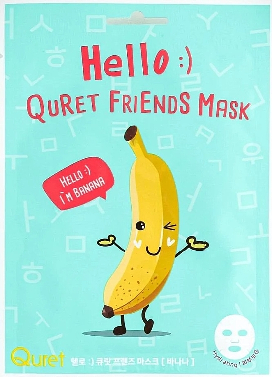 Sheet Mask with Banana Extract - Quret Hello Friends Banana Sheet Mask — photo N3