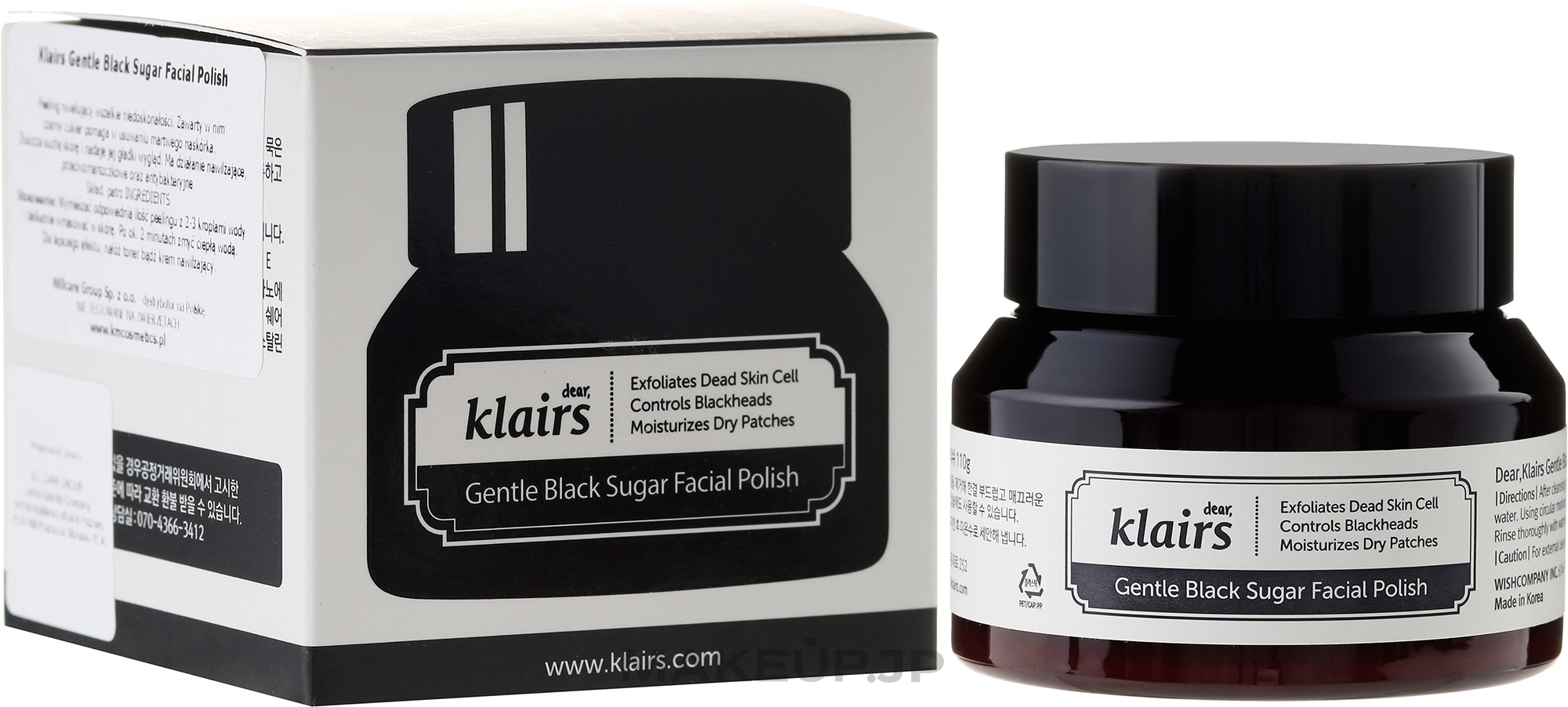 Moisturizing Face Peeling - Klairs Gentle Black Sugar Facial Polish — photo 110 g