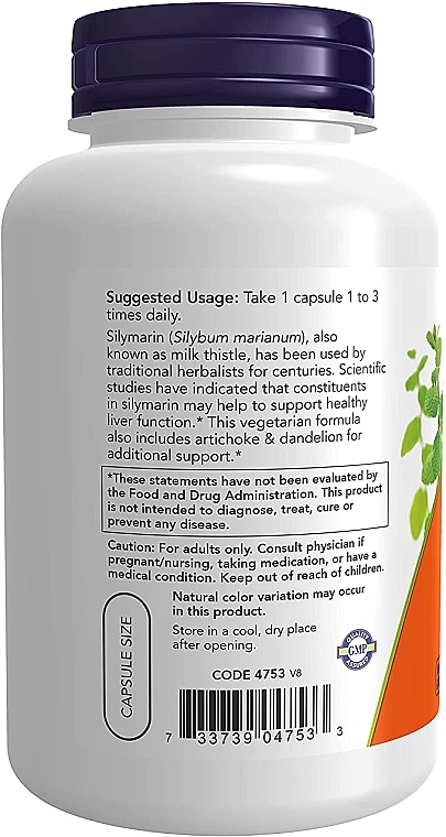 Silymarin Milk Thistle Extract - Now Foods Double Strength Silymarin Milk Thistle Extract — photo N6