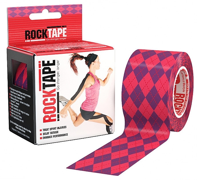 Kinesio Tape "Pink Argyle" - RockTape Design — photo N25