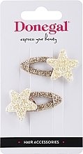 Fragrances, Perfumes, Cosmetics Hair Clips FA-5607 golden with yellow stars, 2 pcs. - Donegal