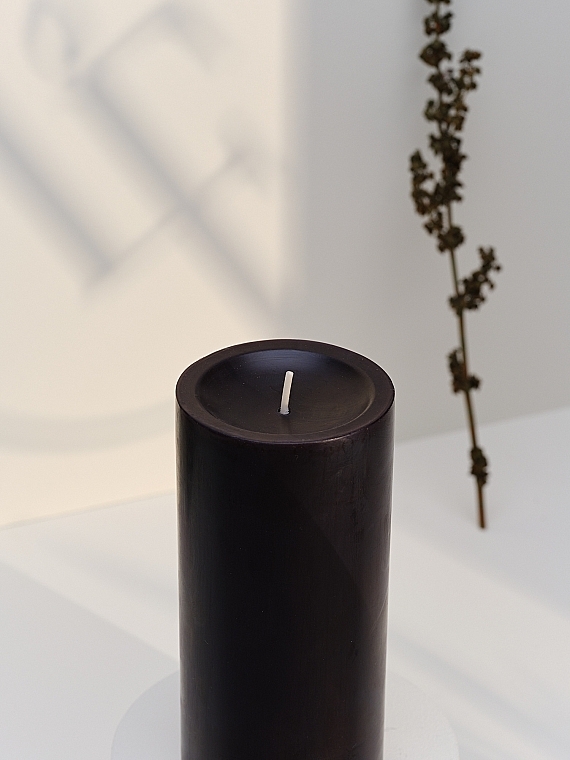 Cylinder Candle, diameter 7 cm, height 15 cm - Bougies La Francaise Cylindre Candle Black — photo N2