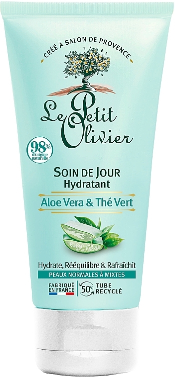 Intensive Hydration Day Cream - Le Petit Olivier Moisturizing Day Care Aloe Vera & Green Tea — photo N1