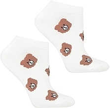 Fragrances, Perfumes, Cosmetics Women's Short Socks, CSD240-086, White Bear - Moraj