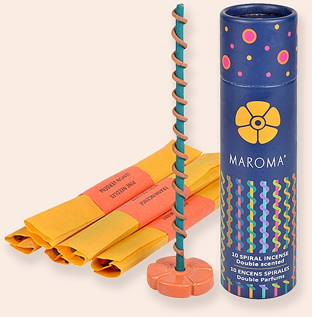 Incense Set No. 2 - Maroma Encens d'Auroville Double Scented Spiral Incense Sticks Yellow — photo N3