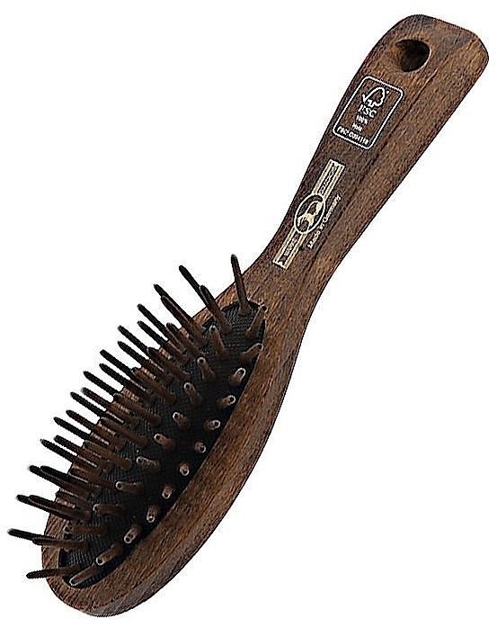 Pocket Beech Hair Brush with Wooden Bristles, 17.5 cm - Golddachs Dittmar — photo N5