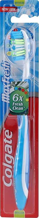 Toothbrush Medium, dark blue-blue - Colgate Max Fresh Medium — photo N1