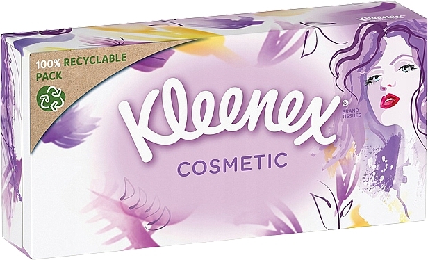 Paper Tissues in Box "Cosmetic", 80 pcs, design 1 - Kleenex — photo N4