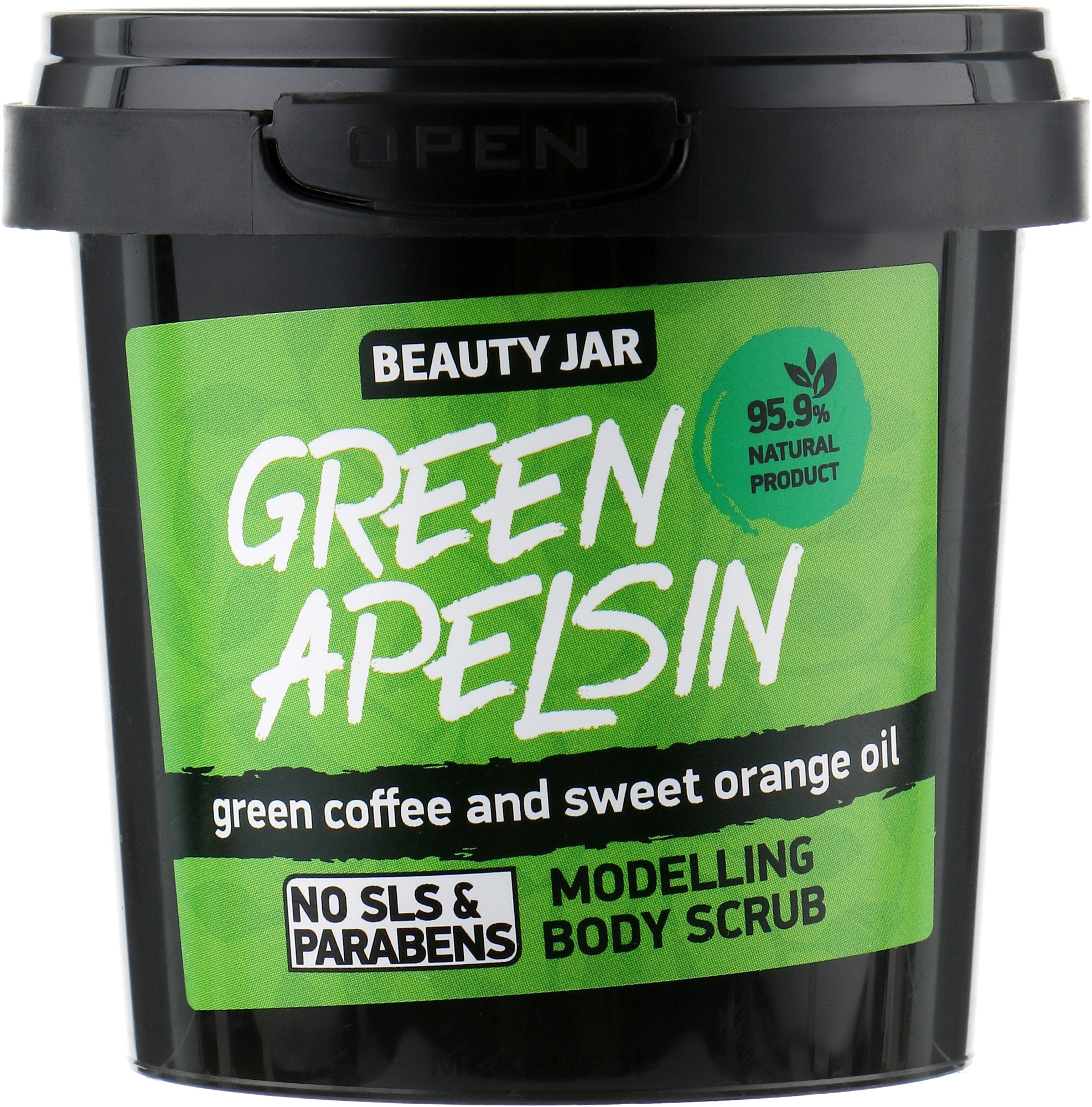 Green Apelsin Modeling Body Scrub - Beauty Jar Modelling Body Scrub — photo 200 g