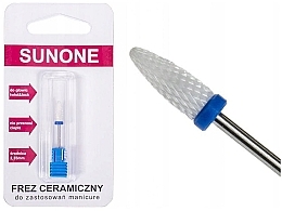 Ceramic Nail Drill CS2 'Flame', medium, blue - Sunone — photo N1