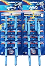 Disposable Shaving Razor Set, 24 pcs - Gillette Blue II Plus — photo N1