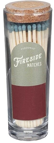 Safe Candle Matches, in a glass jar, green tip - Paddywax Fireside Blush Olive Green Matches — photo N1