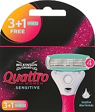 Fragrances, Perfumes, Cosmetics Shaving Cartridge Set, 3+1 pcs - Wilkinson Sword Quattro for Women Sensitive