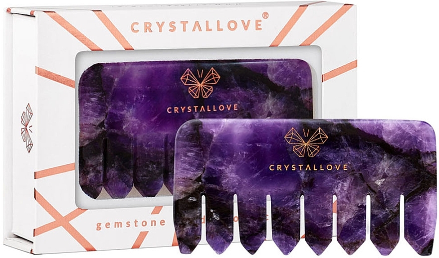 Amethyst Scalp Massage Comb - Crystallove — photo N1