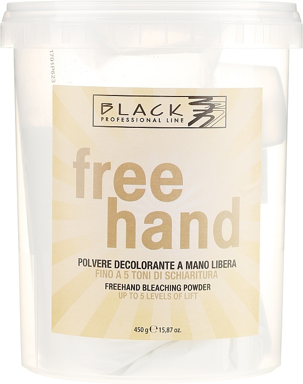 Bleaching Hair Powder "Free-Hand" - Black Professional Line Bleaching Powder For Free-Hand — photo N3