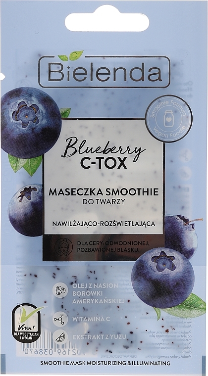 Moisturizing & Illuminating Face Smoothie Mask - Bielenda Blueberry C-Tox Face Mask — photo N4