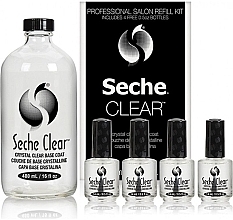 Fragrances, Perfumes, Cosmetics Set - Seche Vite Clear Crystal Base Coat (nail/base/4x14ml + nail/base/118ml)