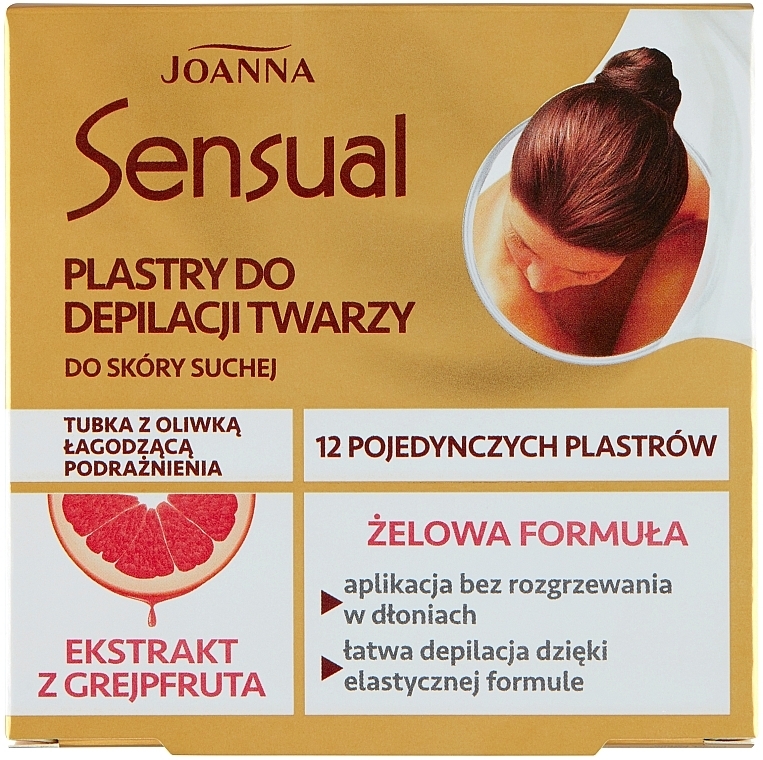 Depilatory Wax Face Strips with Grapefruit Extract - Joanna Sensual Gel Wax Face Strips — photo N1