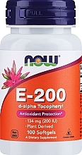 Vitamin E-200 Da - Now Foods Natural Vitamin E-200 D-Alpha Tocopheryl Softgels — photo N1