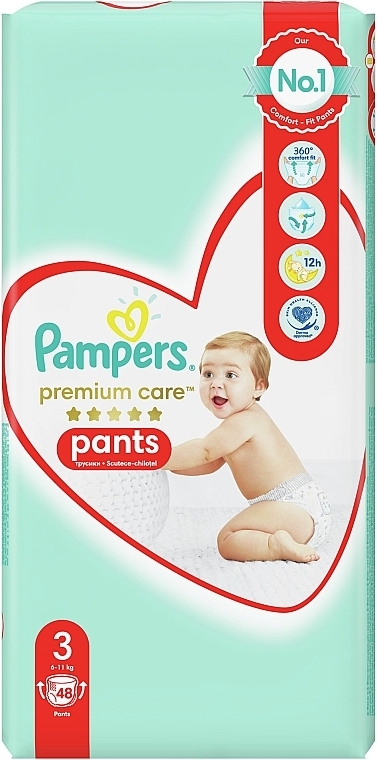 Premium Care Diaper Pants Midi 3 (6-11 kg), 48 pcs - Pampers — photo N18