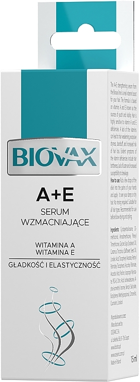 Hair Strengthening Serum Spray with Vitamins A + E - Biovax Serum — photo N21