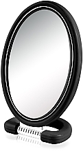 Double-Sided Cosmetic Mirror, oval, 22.5 cm, 9510, black - Donegal Mirror — photo N1