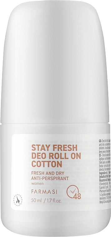 Roll-On Deodorant-Antiperspirant - Farmasi Stay Fresh Deo Roll-on Cotton — photo N1