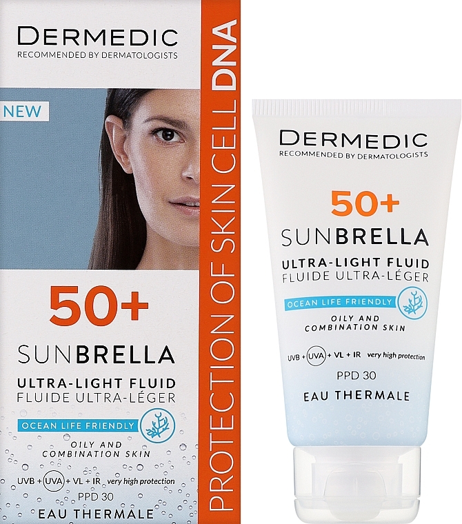 Ultra-Lightweight Protective Cream SPF 50+ for Oily & Combination Skin - Dermedic 50+ Sunbrella Ultra-light Fluid — photo N2