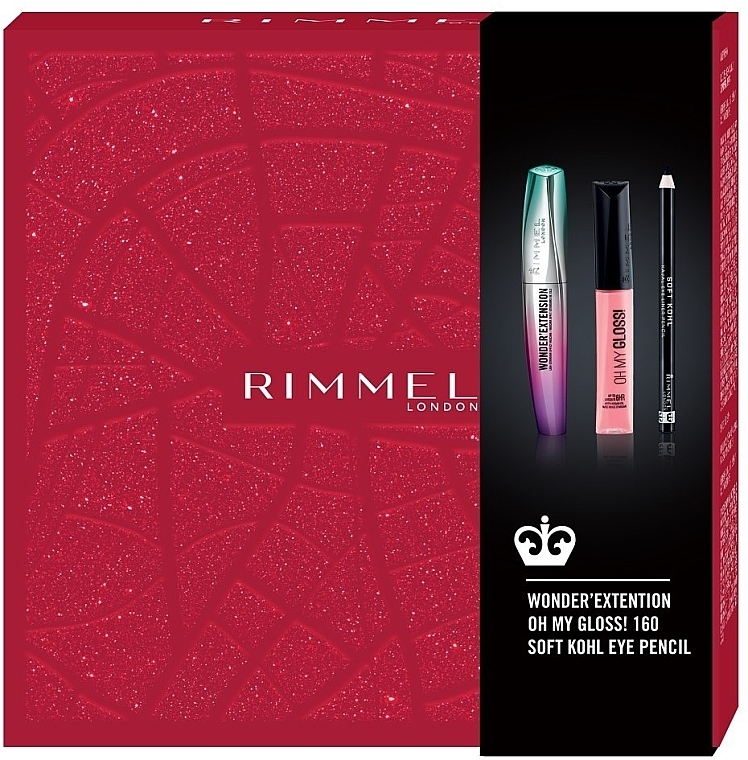 Set - Rimmel Wonder (mascara/11ml + lip/gloss/6.5ml + eye/p/1.2g) — photo N1