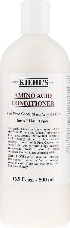 Amino Acids Conditioner for All Hair Types - Kiehl's Amino Acid Conditioner With Pure Coconut Oil — photo N7