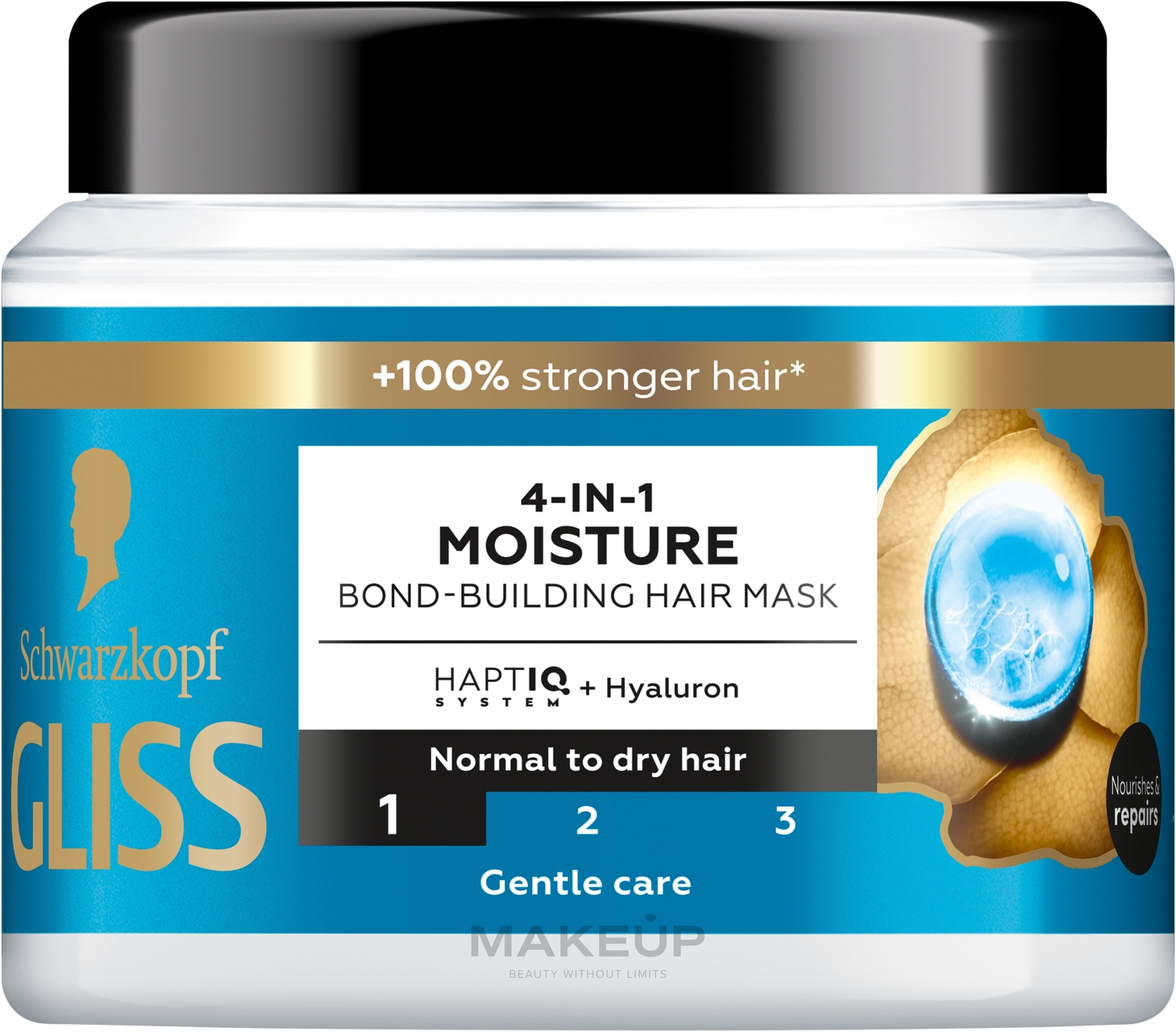 4-in-1 Moisturizing Mask for Damaged, Dry Hair - Gliss Kur Aqua Revive 4-in-1 Moisture Bond-Building Hair Mask — photo 400 ml