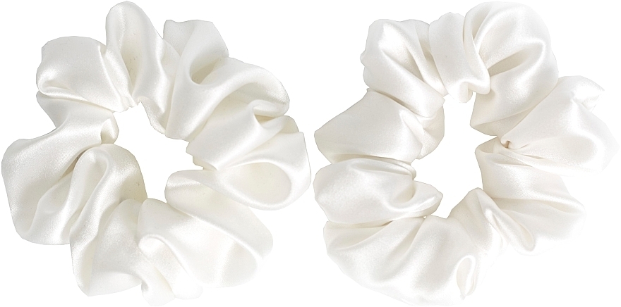 Natural Silk Scrunchie Set, M size, white - de Lure Scrunchie Set — photo N4