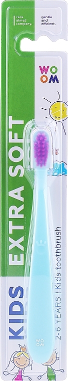 Kids Toothbrush, 2-6 years, ultra-soft, blue and purple - Woom Kids Extra Soft Toothbrush 2-6 — photo N2