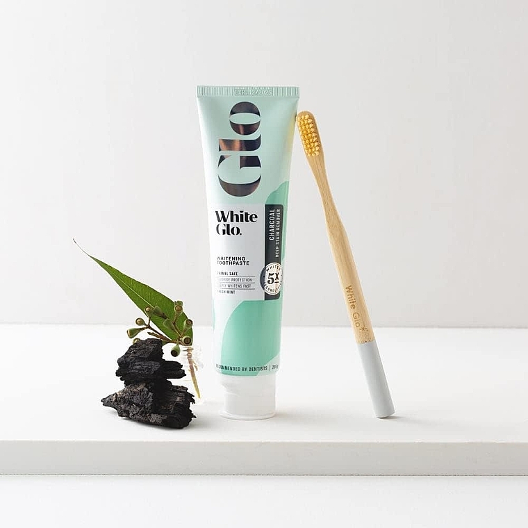 Whitening Toothpaste - White Glo Charcoal Deep Stain Remover Whitening Toothpaste Fresh Mint — photo N2