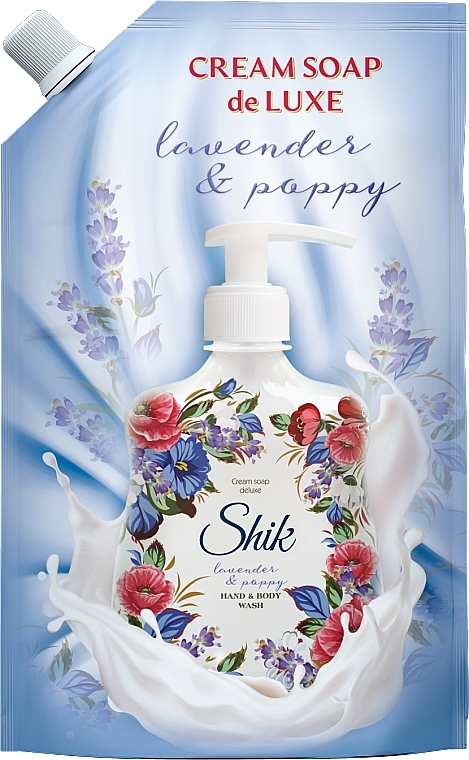 Liquid Body & Hand Cream Soap - Shik Lavender & Poppy Hand & Body Wash (doypack) — photo N1
