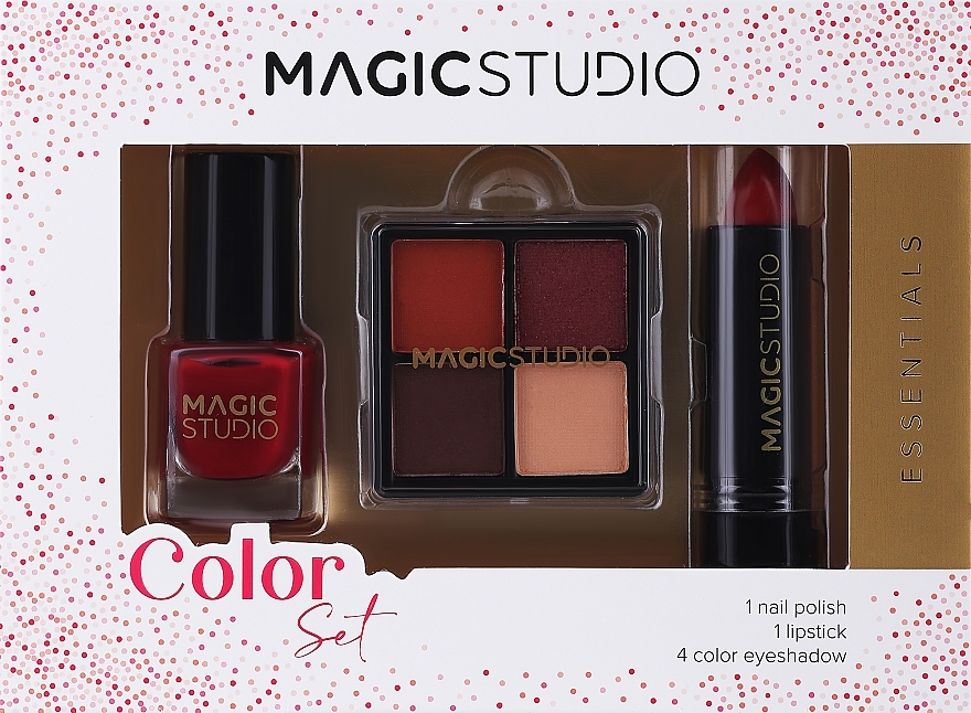Set - Magic Studio Essentials Coffret Assortite (lip/stick/3g + nail/polish/1.6ml + eye/shadow/4x0.8g) — photo N1