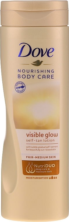 Body Lotion with Self-Tan Effect - Dove Visible Glow Gradual Self-Tan Lotion Fair-Medium Skin — photo N1