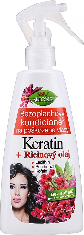 Leave-In Repair Conditioner - Bione Cosmetics Keratin + Ricinovy Oil — photo N3