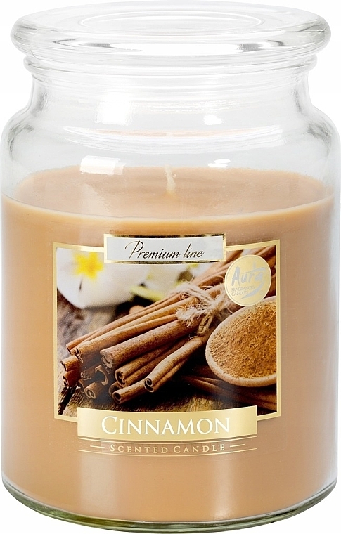 Premium Scented Candle in Jar 'Cinnamon' - Bispol Premium Line Aura Cinnamon — photo N1