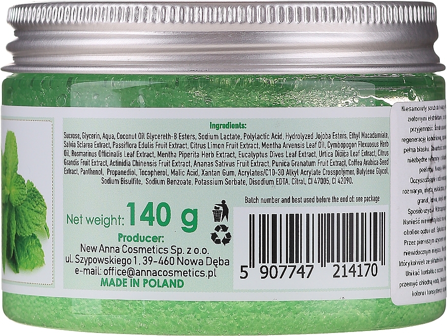 Cleansing Face Scrub with Mint & Sugar Jelly - Eco U Cleansing Mint Sugar Jelly Face Scrub — photo N6