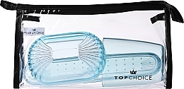 Fragrances, Perfumes, Cosmetics Toiletry Set 41372, transparent blue, black bag - Top Choice Set (accessory/4pcs)