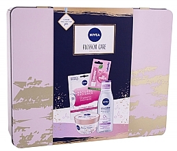 Fragrances, Perfumes, Cosmetics Set - Nivea Blossom Care Tin Body Set (mic/water/200ml + lip/balm/4.8ml + mask/1pcs + b/suffle/200ml)